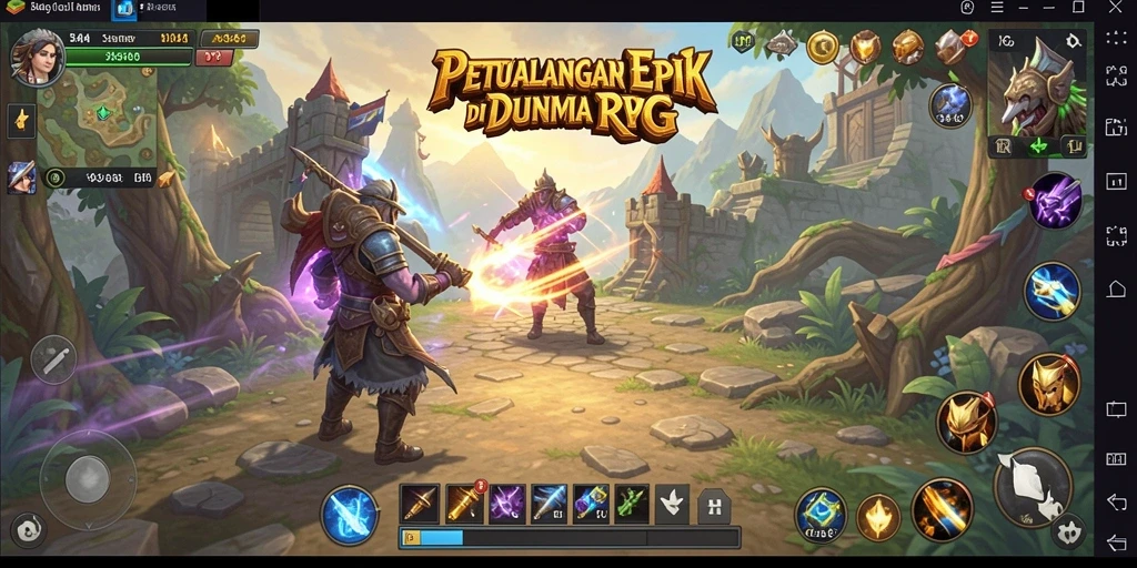 Screenshot menampilkan pemain bertempur melawan monster epik di <strong>3446</strong>.