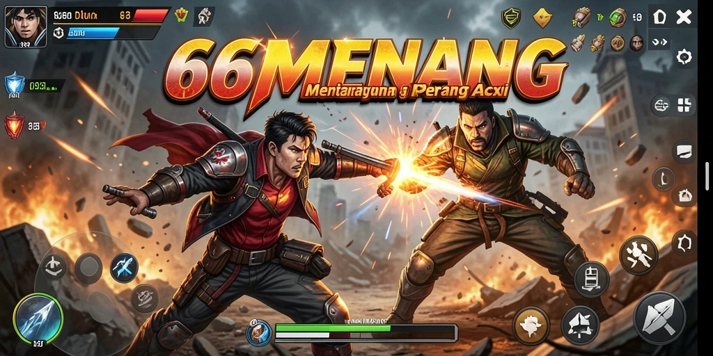 Tampilan aksi seru dalam game 66MENANG dengan karakter yang beragam.