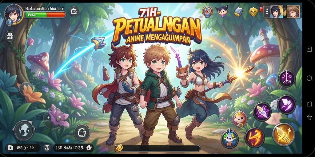 Gameplay 71H yang menampilkan pertarungan karakter Anime yang menegangkan.