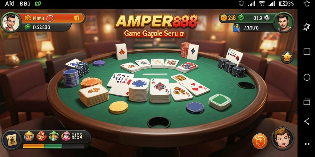 Tampilan seru dari gameplay AMPER88 dengan teman-teman.