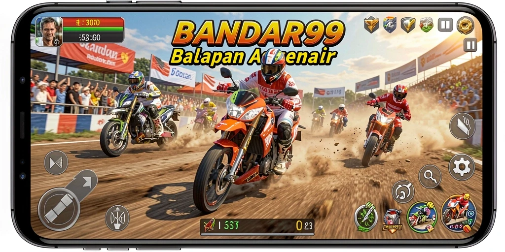Gameplay mendebarkan dalam BANDAR99 dengan balapan motor.