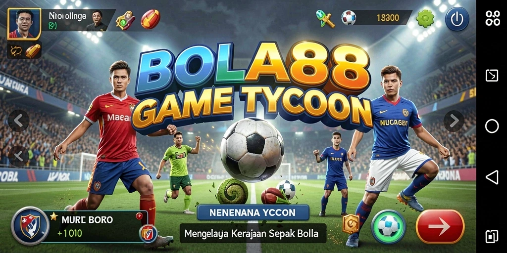 Tampilan gameplay <strong>BOLA88</strong> saat mengelola klub sepak bola secara Tycoon.