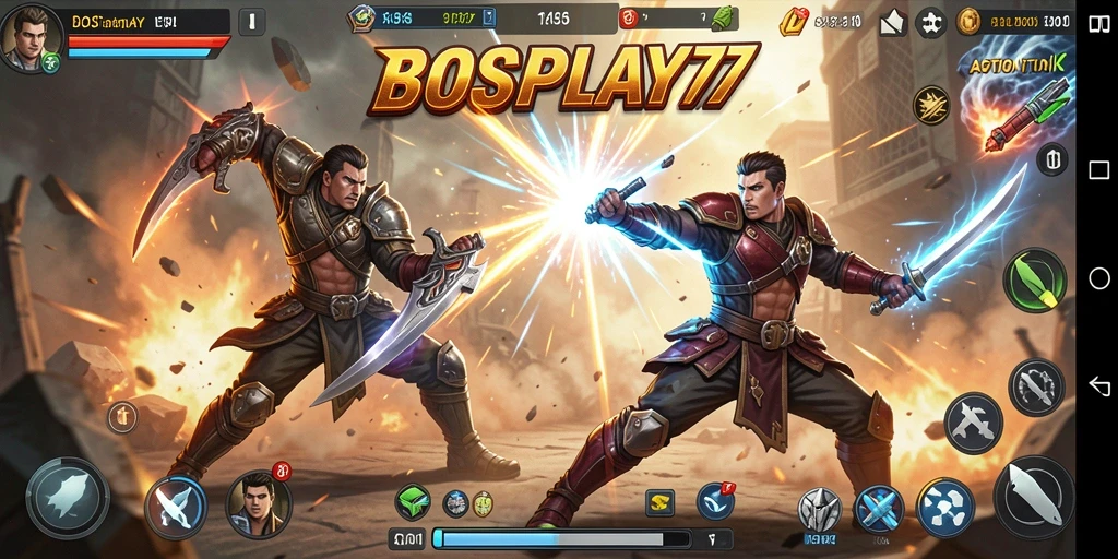 Screenshot gameplay BOSPLAY77 yang penuh aksi dan tantangan.