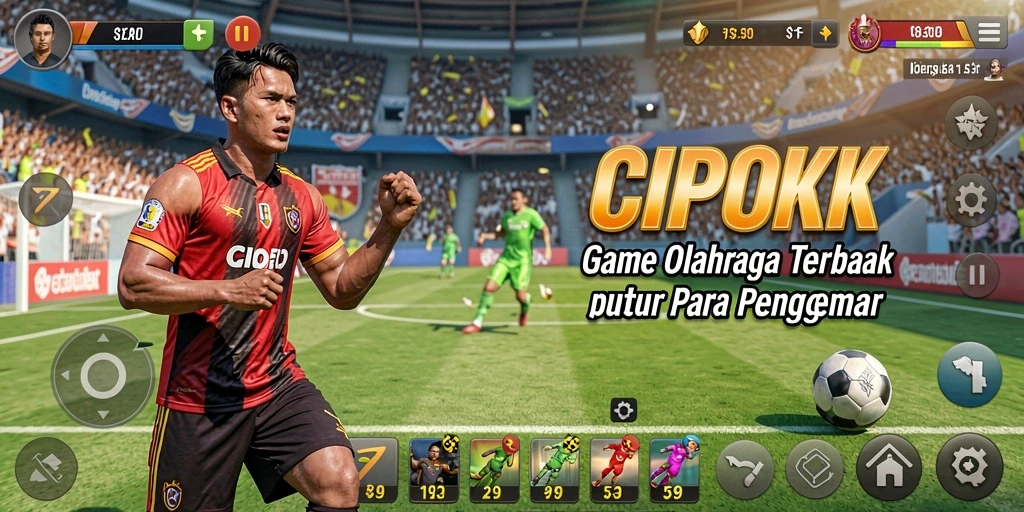Tangkapan layar gameplay CIPOK yang menunjukkan aksi olahraga yang mendebarkan.