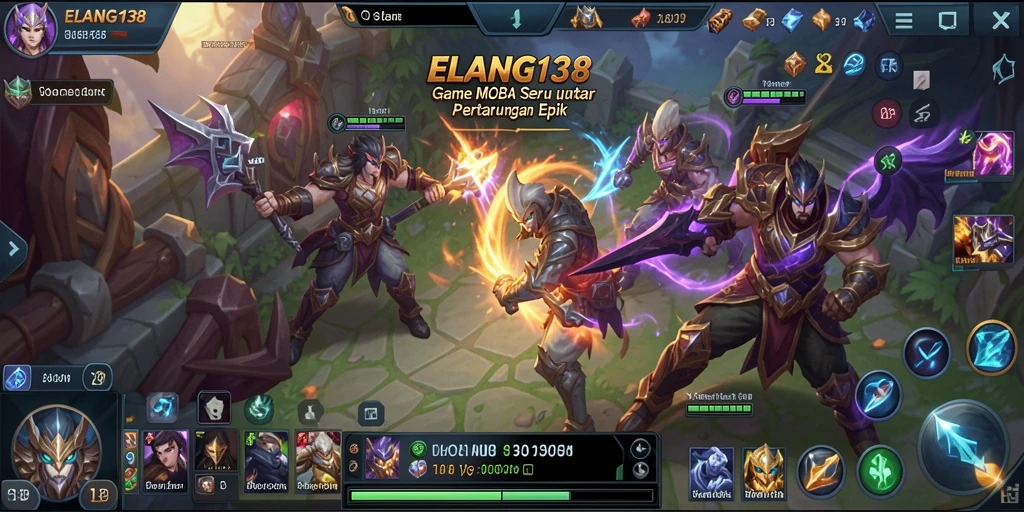 Tampilan menarik gameplay ELANG138 dalam pertarungan MOBA.