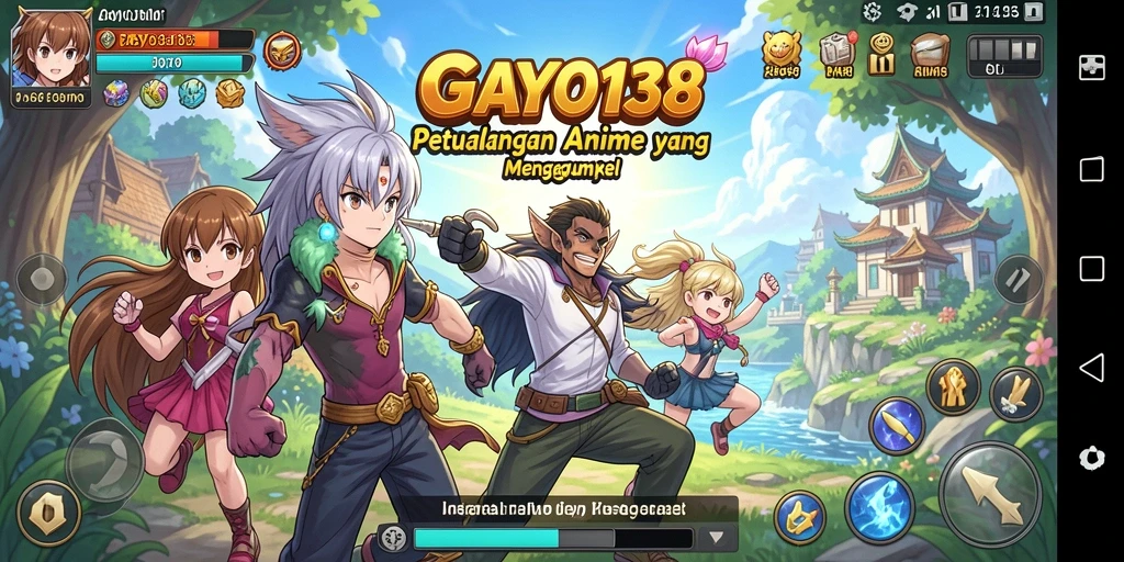 Tampilan gameplay menampilkan karakter Anime yang dinamis dan lingkungan yang kaya.