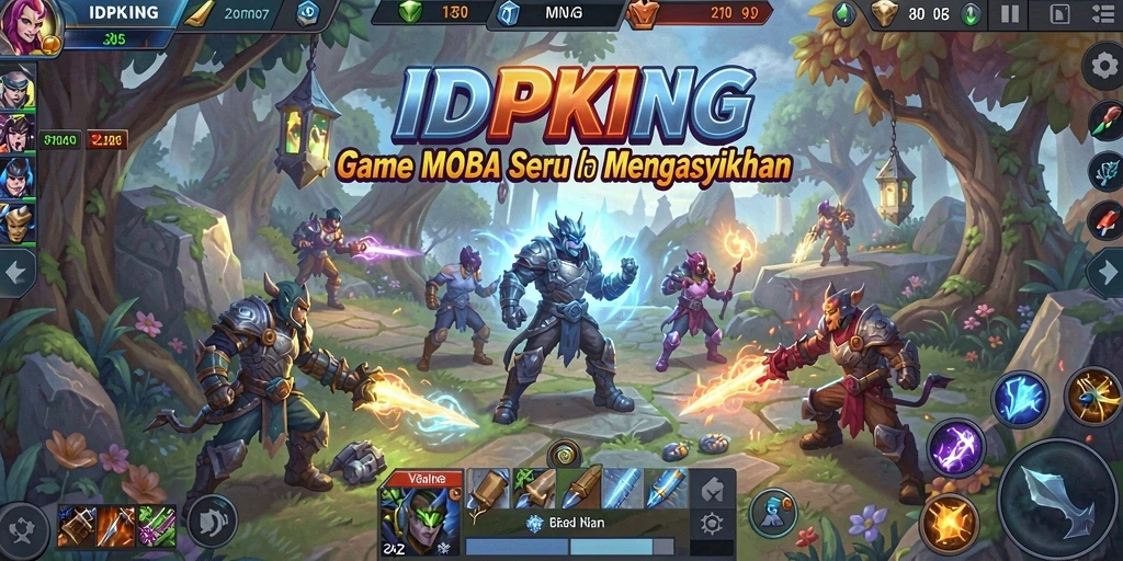 Screenshot gameplay seru IDPKING menampilkan pertarungan strategis antara tim.