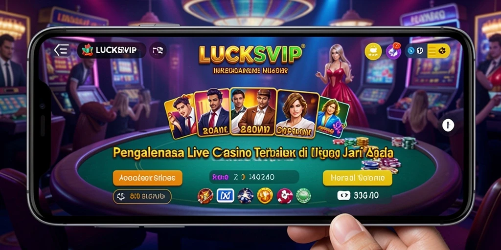 Tampilan gameplay LUCKSVIP dengan suasana Live Casino yang nyata.