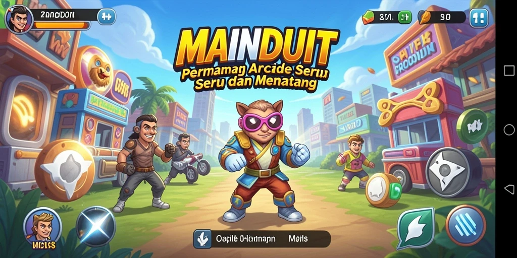 Tampilan seru gameplay MAINDUIT dalam aksi Arcade.