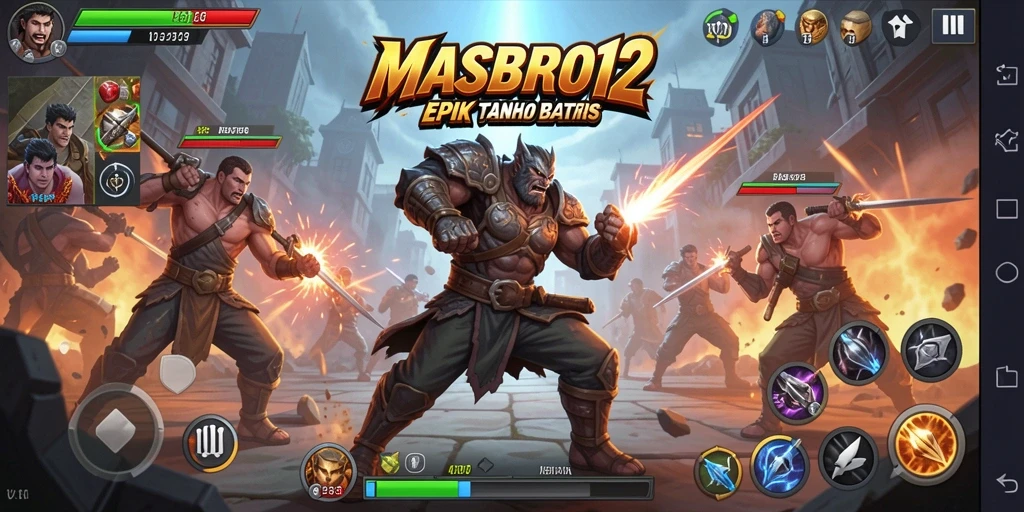 Screenshot menampilkan pertarungan seru dan karakter unik di MASBRO12.