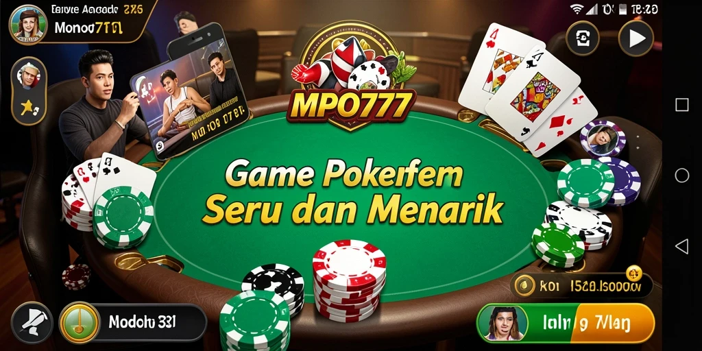 Tampilan utama gameplay poker MPO777 dengan aksi mendebarkan.