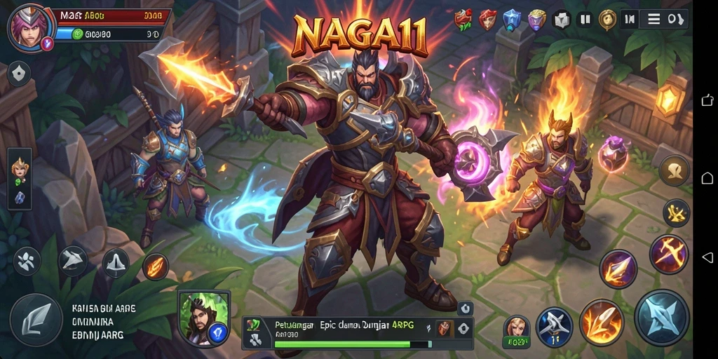 Tangkapan layar dari gameplay NAGA11 dengan pertarungan yang mendebarkan.
