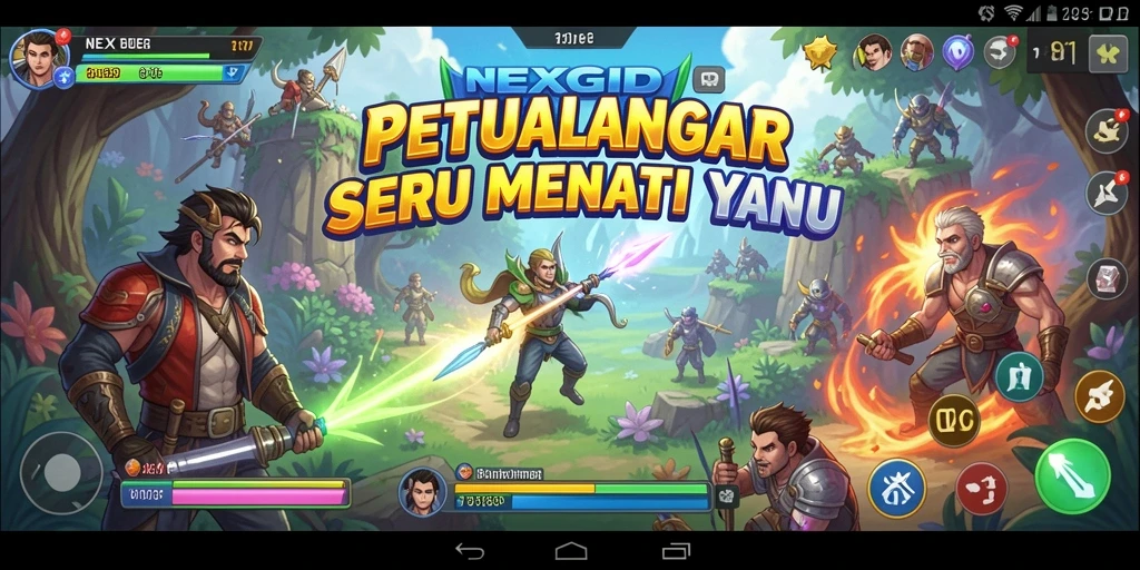 Tampilan gameplay NEXGID yang penuh aksi dan petualangan.