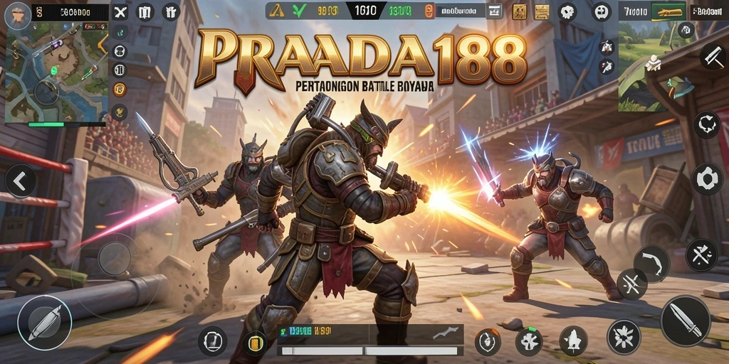 Tampilan seru gameplay PRADA188 dalam pertarungan Battle Royale.