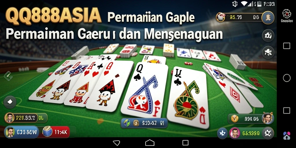 Tampilan gameplay seru dalam permainan Gaple di QQ88ASIA.