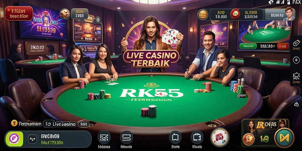 Tampilan gameplay Live Casino yang mendebarkan dan interaktif.