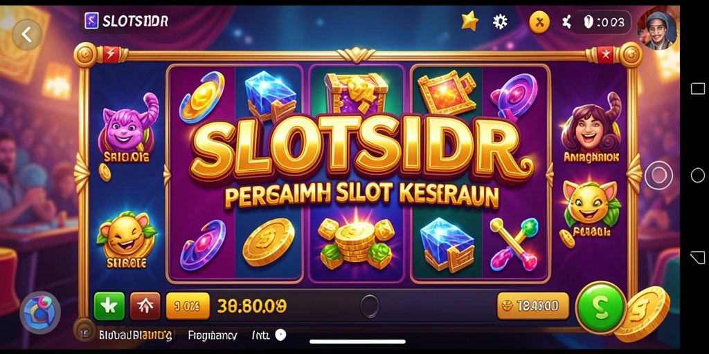 Screenshot SLOTSIDR menampilkan gameplay slot yang penuh warna.
