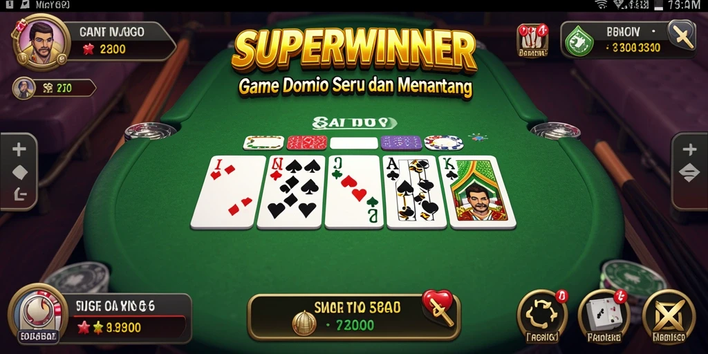 Tampilan gameplay seru dalam SUPERWINNER yang menggembirakan.