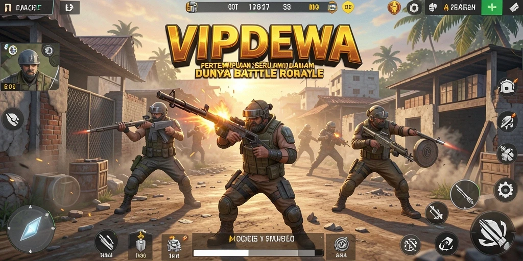 Tangkapan layar gameplay VIPDEWA yang menampilkan aksi pertempuran seru.