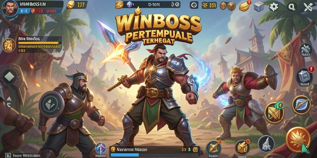 Screenshot utama WINBOSS menampilkan aksi mendebarkan dalam pertempuran Battle Royale.